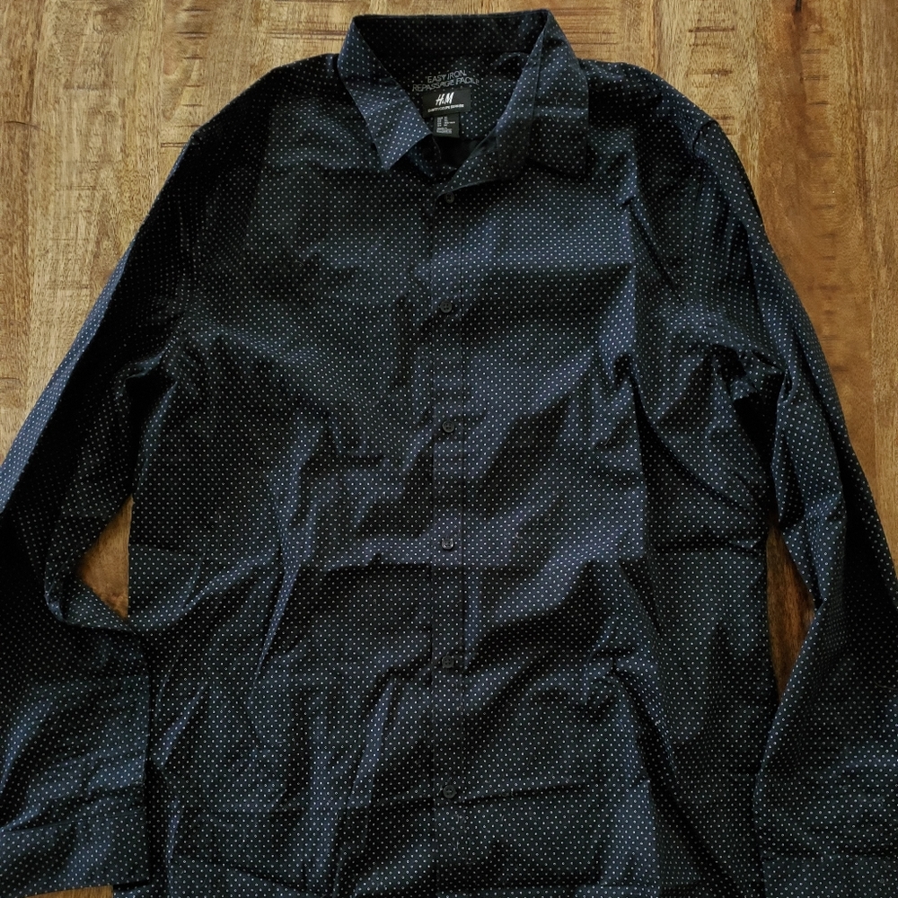 H&M Easy Iron Polka Dot Shirt